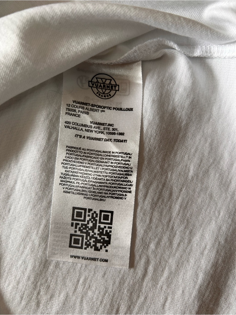 Vuarnet France White T-Shirt Logo Sleeve Casual Tee - Picture 7 of 7